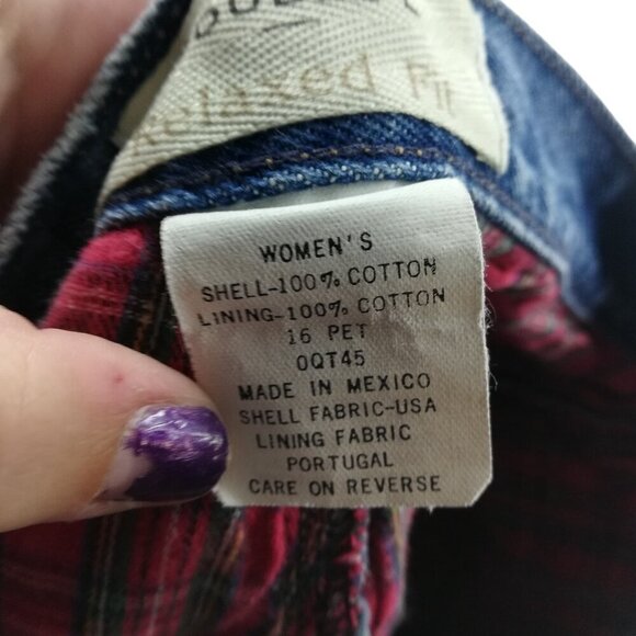 LL Bean Double L Relaxed Fit Flannel Lined Womens Jeans Size 16 Petite Cotton - Picture 12 of 13